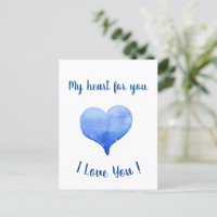 Ik hou van jou Schattig Blauw Hart Valentijnsdag