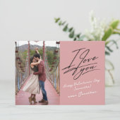 Ik hou van jou Script Foto Valentijnsdag   Feestdagenkaart (Staand voorkant)