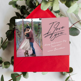 Ik hou van jou Script Foto Valentijnsdag Feestdagenkaart