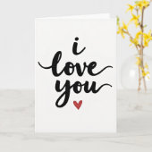 Ik Hou Van Jou Script Rode Hart Kaart (Gele Bloem)