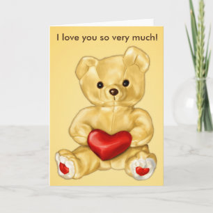 Ik Hou Van Jou Teddybeer Echtgenoot Valentijnsdag Kaart