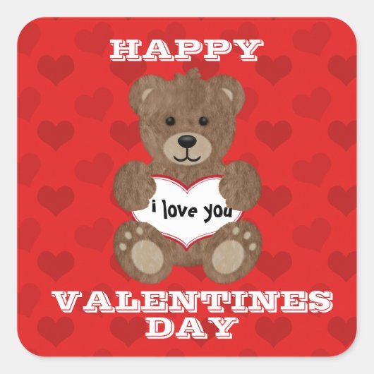 Ik Hou Van Jou Teddybeer Sticker (Voorkant)