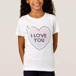 Ik hou van jou tekst in zoete hart t-shirt