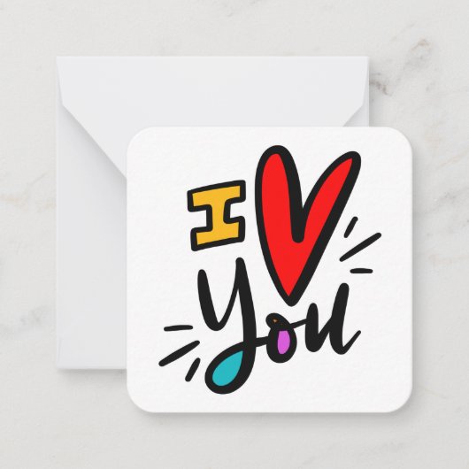 Ik hou van jou Tiny Note Cards Notitiekaartje (Voorkant)