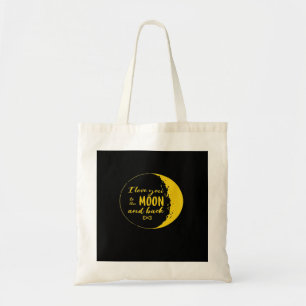 Ik hou van jou tot de maan en terug Halve maan Rom Tote Bag
