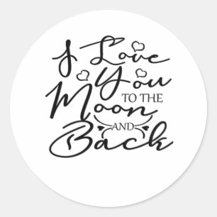 Ik hou van jou tot de maan en terug Hartelijk mini Ronde Sticker