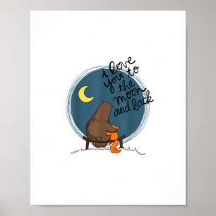 Ik hou van jou tot de maan en terug Klassieke Aant Poster