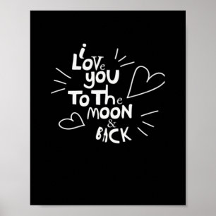 Ik hou van jou tot de maan en terug Liefdesstijl Poster