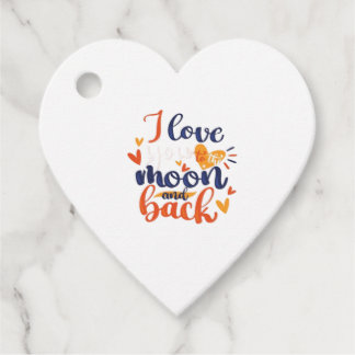 Ik hou van jou tot de maan en terug Modern romanti Bedankjes Labels