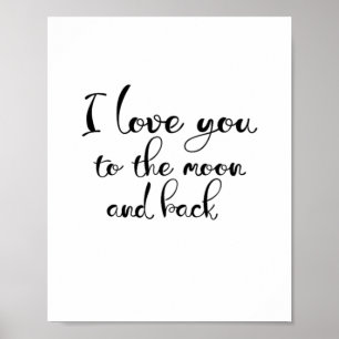 Ik hou van jou tot de maan en terug Romantisch Kla Poster