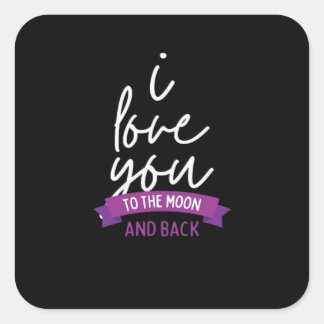 Ik hou van jou tot de maan en terug Romantische es Vierkante Sticker