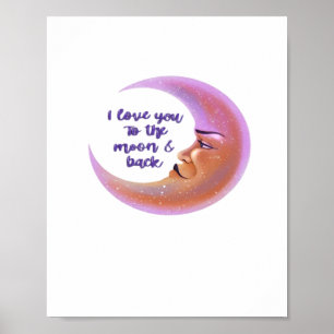 Ik hou van jou tot de maan en terug Tijdloze liefd Poster