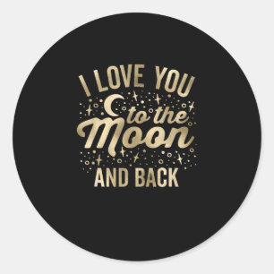 Ik hou van jou tot de maan en terug Vintage sterre Ronde Sticker