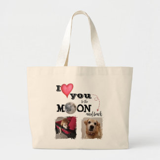Ik hou van jou tot op de maan boodschappentas grote tote bag