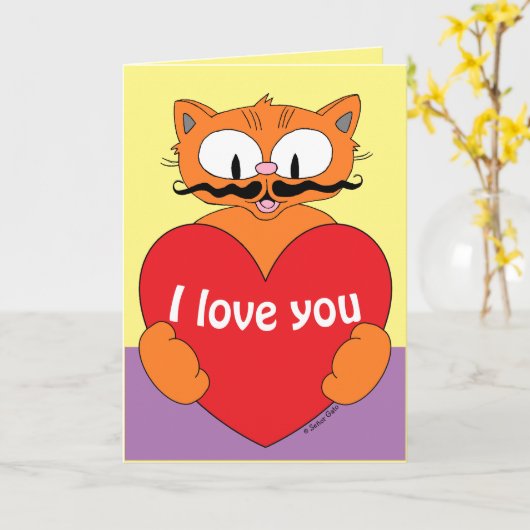 Ik Hou Van Jou Valentijn Schattige Romantische Car Kaart (Gele Bloem)