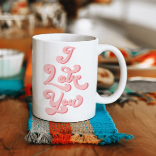 Ik hou van jou Valentijnsdag Beker Retro Licht Roz Koffiemok
