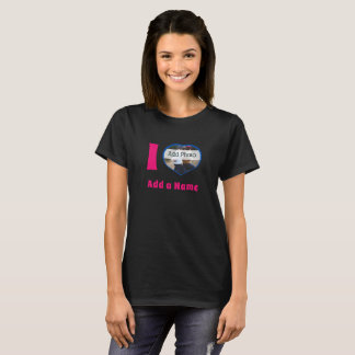 Ik hou van jou voeg naam foto cute moderne t-shirt