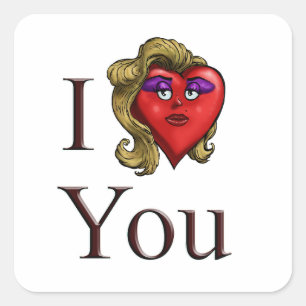 Ik Hou Van Jou Zij Hart Vierkante Sticker