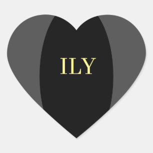 "Ik Hou Van Jou" Zwart en Grijs Hart Sticker