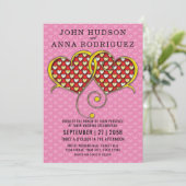 Ik hou van jouw design met gouden harten aankondiging (Staand voorkant)