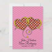 Ik hou van jouw design met gouden harten aankondiging (Achterkant)