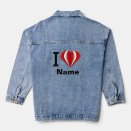 "Ik hou van [Jouw naam]" Hart Denim Jacket