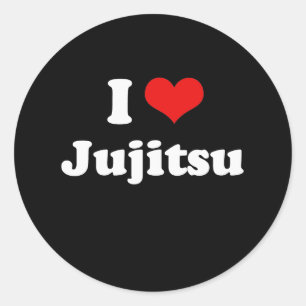 Ik hou van Jujitsu Tshirt Ronde Sticker