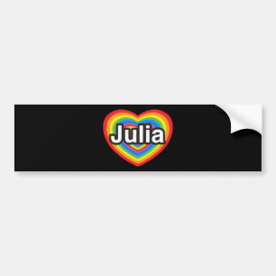 Ik hou van Julia. Ik hou van je Julia. Hart Bumpersticker