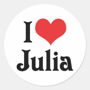 Ik hou van Julia Ronde Sticker