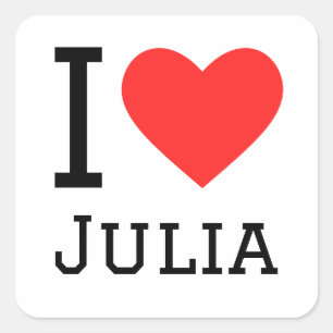 Ik hou van julia vierkante sticker