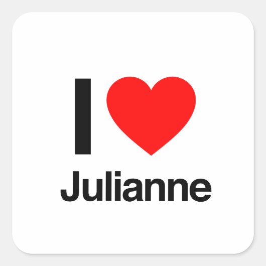 ik hou van julianne vierkante sticker (Voorkant)