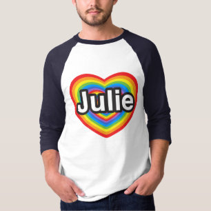 Ik hou van Julie. Ik hou van je Julie. Hart T-shirt