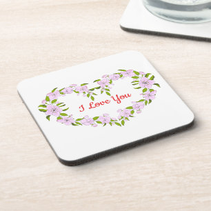 Ik hou van jullie Cute bloemen Bier Onderzetter