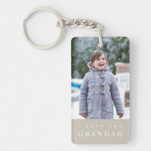 Ik hou van jullie foto van Modern Taupe Beige 2 Sleutelhanger