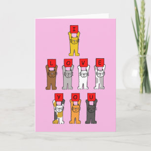 Ik hou van jullie katjes feestdagen kaart