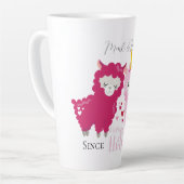 Ik hou van jullie Llama die hem haar Gepersonalise Latte Mok (Linkerhoek)