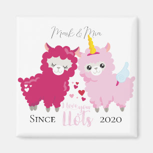 Ik hou van jullie Llama die hem haar Gepersonalise Magneet