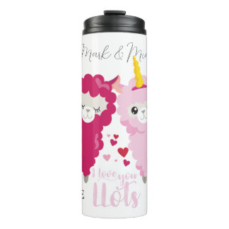Ik hou van jullie Llama die hem haar Gepersonalise Thermosbeker