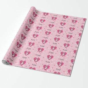 Ik hou van K-pop roze vinger hart Cadeaupapier