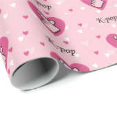 Ik hou van K-pop roze vingerkar Cadeaupapier (Rol Hoek)