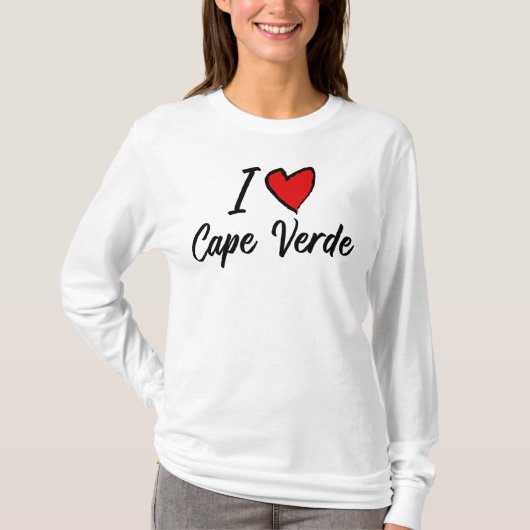 Ik hou van Kaapverdië Kind Heart T-shirt (Voorkant)