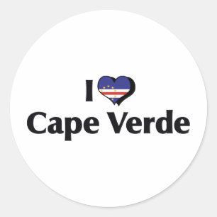 Ik hou van Kaapverdische vlag Ronde Sticker