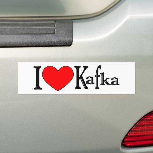 Ik hou van Kafka Bumpersticker (Op auto)