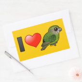 Ik hou van Kakapos Rechthoekige Sticker (Envelop)