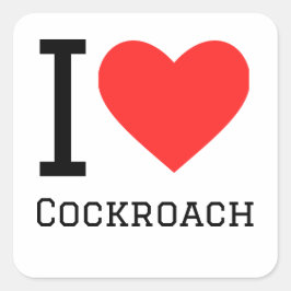 Ik hou van kakkerlak vierkante sticker