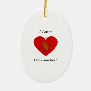 Ik hou van kakkerlakken keramisch ornament