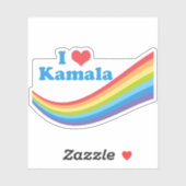 Ik hou van Kamala Rainbow Laptop Sticker (Vel)
