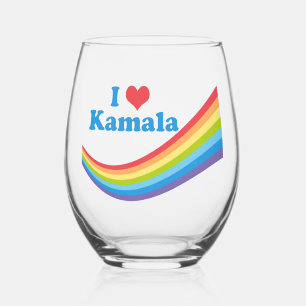 Ik hou van Kamala Schattigee verkiezing regenboog Wijnglas Zonder Voet