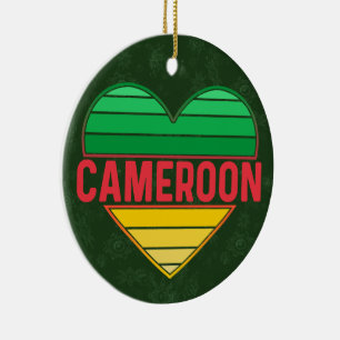 Ik hou van Kameroen, Kameroens hart Keramisch Ornament