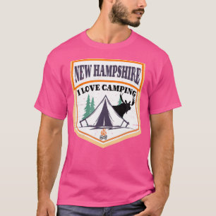 Ik hou van kamperen in New Hampshire met Moose T S T-shirt